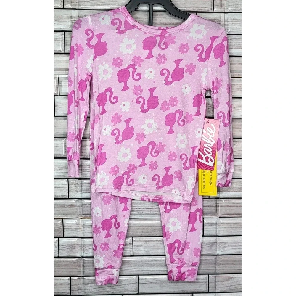 Barbie Size 2T Girl's Long Sleeve Pink 2-Piece Pajama Set‎ - NWT